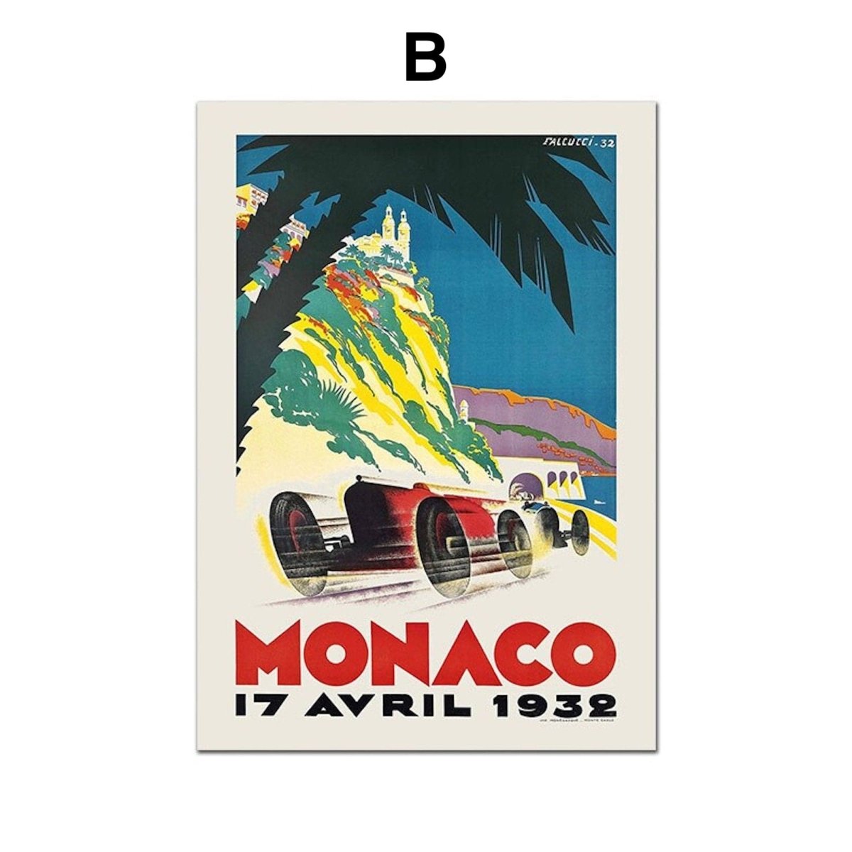 Poster Monaco Rennwagen Formel 1 Grand Prix | Bilder Wohnzimmer | Wandbilder Schlafzimmer | Deko Print ohne Rahmen | Bilder Set - justgoodmood