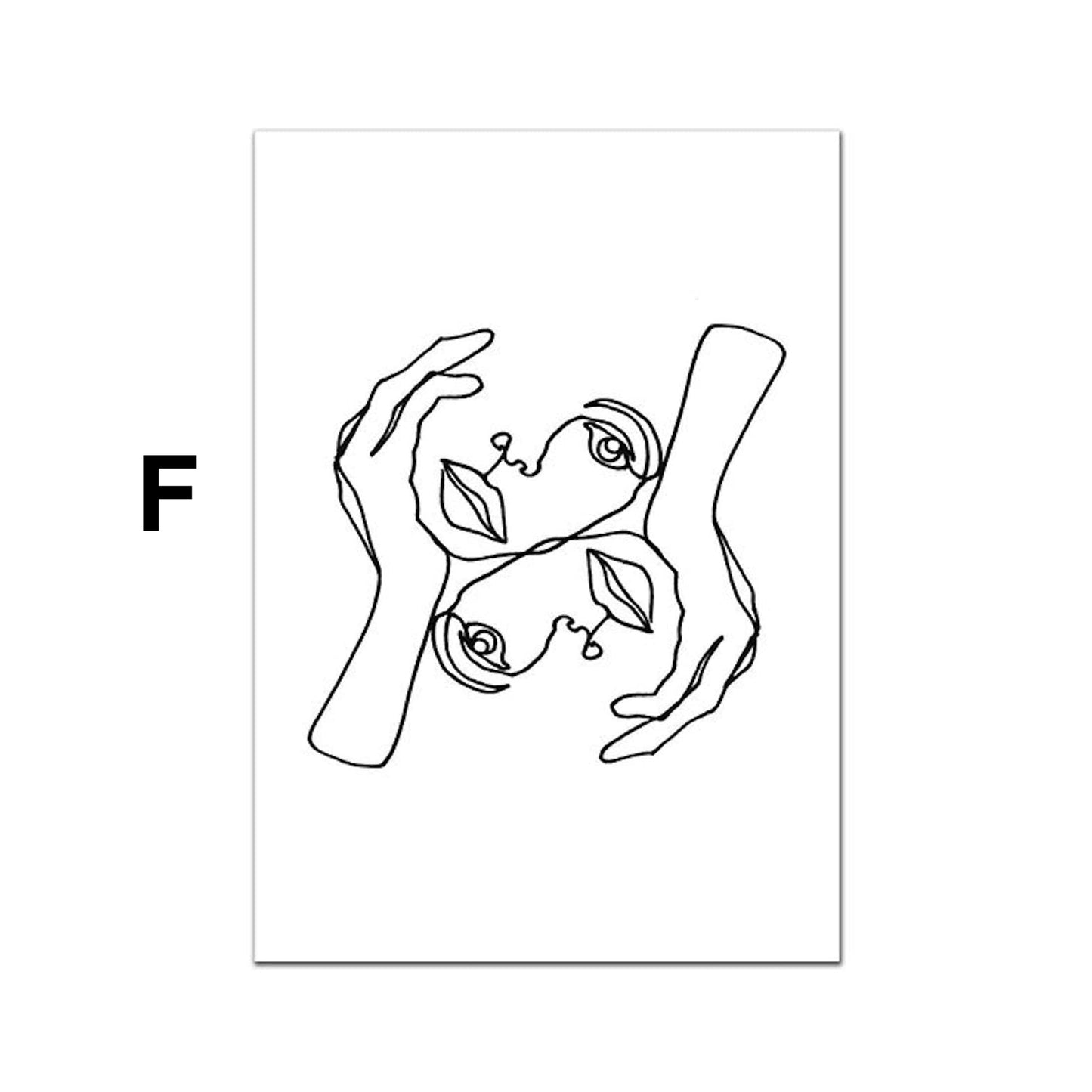Poster Namaste Goldige Halbkreise und Linien Art Gesicht als Deko Print ohne Rahmen