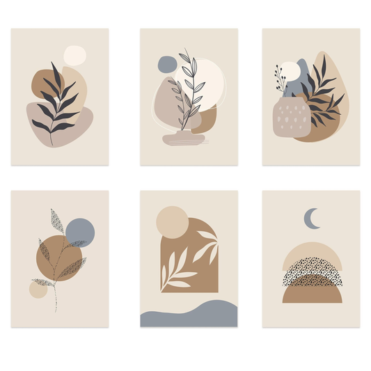 Poster Plants in a flower pot in Boho style as a decorative print without a frame