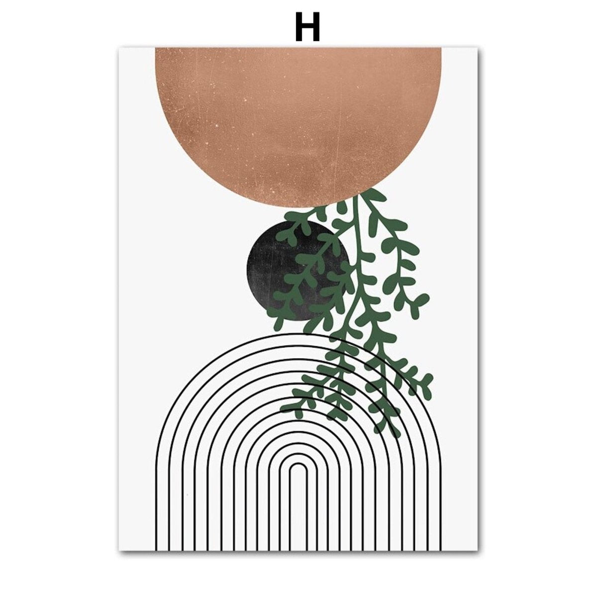 Poster Pflanzen Kugeln und Linien als Deko Print ohne Rahmen