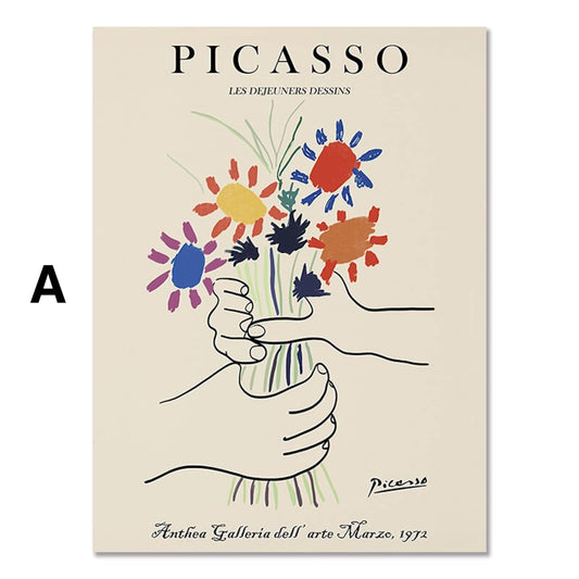 Poster Picasso Matisse Museum Abstrakt Retro Porträt  | Bilder Wohnzimmer | Wandbilder Schlafzimmer | Deko Print ohne Rahmen | Bilder