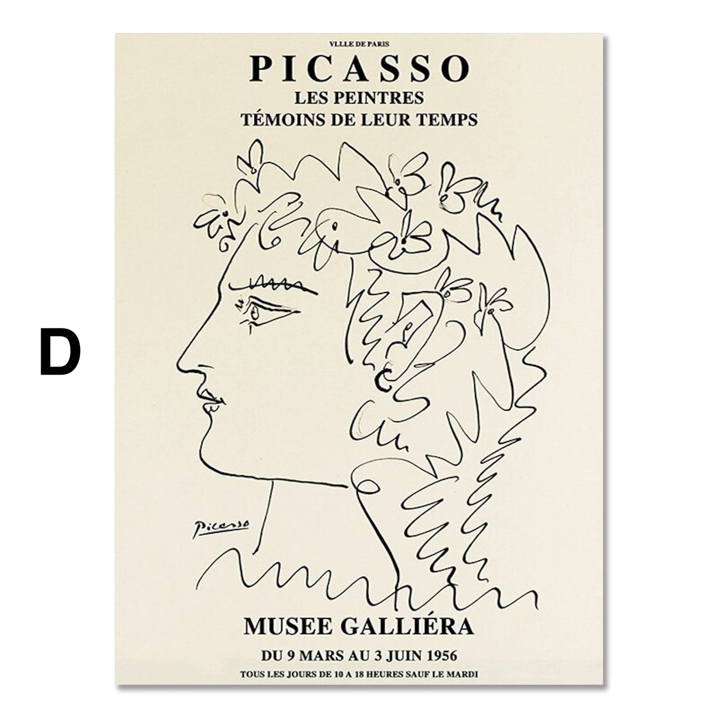 Poster Picasso Matisse Museum Abstrakt Retro Porträt  | Bilder Wohnzimmer | Wandbilder Schlafzimmer | Deko Print ohne Rahmen | Bilder