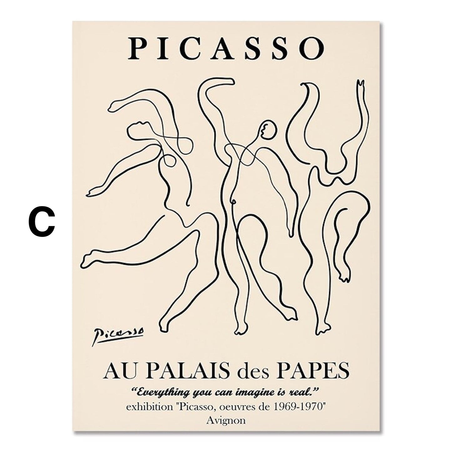 Poster Picasso Matisse Museum Abstrakt Retro Porträt  | Bilder Wohnzimmer | Wandbilder Schlafzimmer | Deko Print ohne Rahmen | Bilder