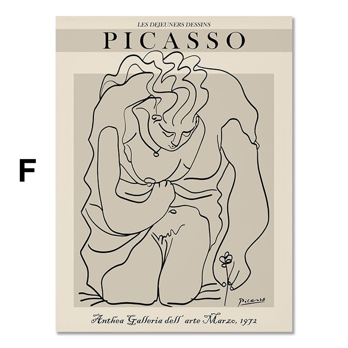 Poster Picasso Matisse Museum Abstrakt Retro Porträt  | Bilder Wohnzimmer | Wandbilder Schlafzimmer | Deko Print ohne Rahmen | Bilder