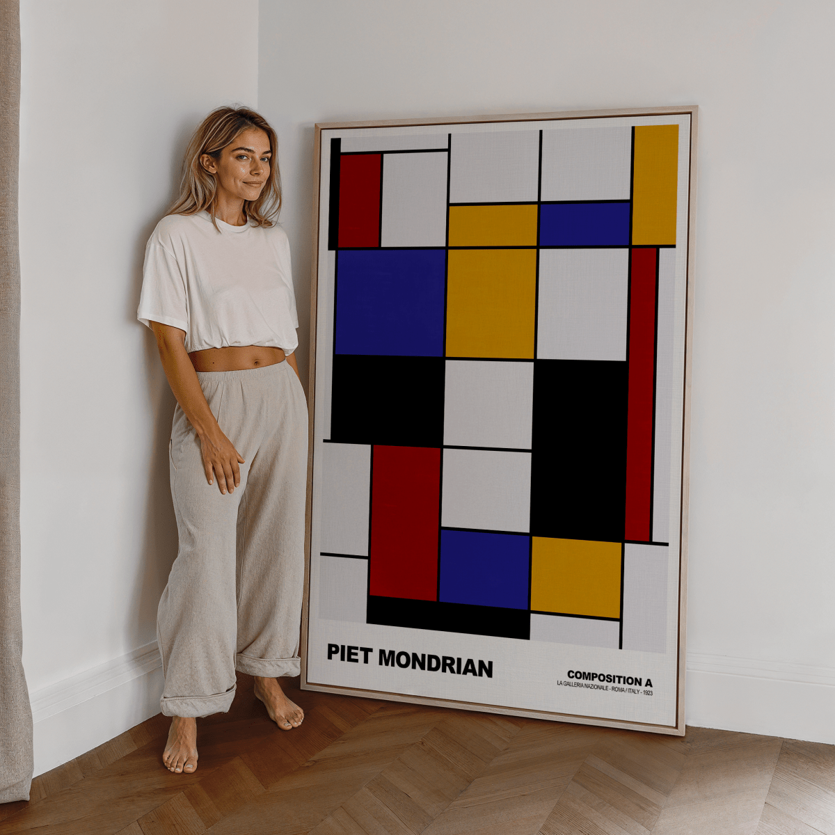 Poster Piet Mondrian · Composition A · Abstrakte Kunst im De Stijl Stil · Print ohne Rahmen - justgoodmood