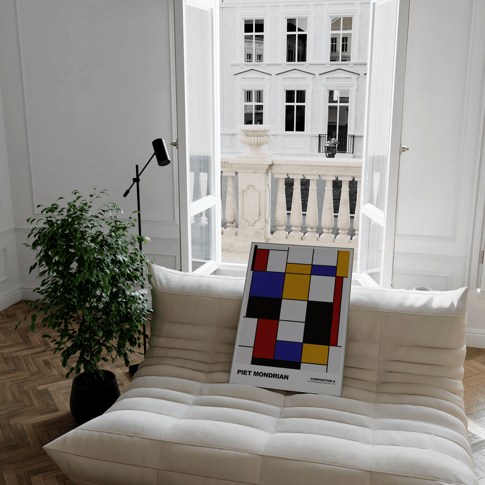 Poster Piet Mondrian · Composition A · Abstrakte Kunst im De Stijl Stil · Print ohne Rahmen - justgoodmood