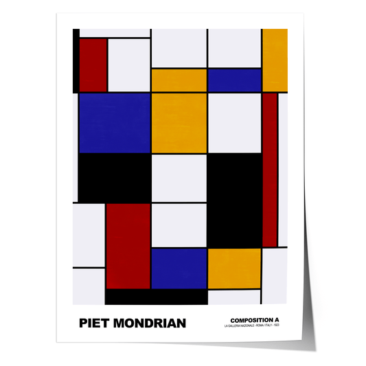 Poster Piet Mondrian · Composition A · Abstrakte Kunst im De Stijl Stil · Print ohne Rahmen - justgoodmood