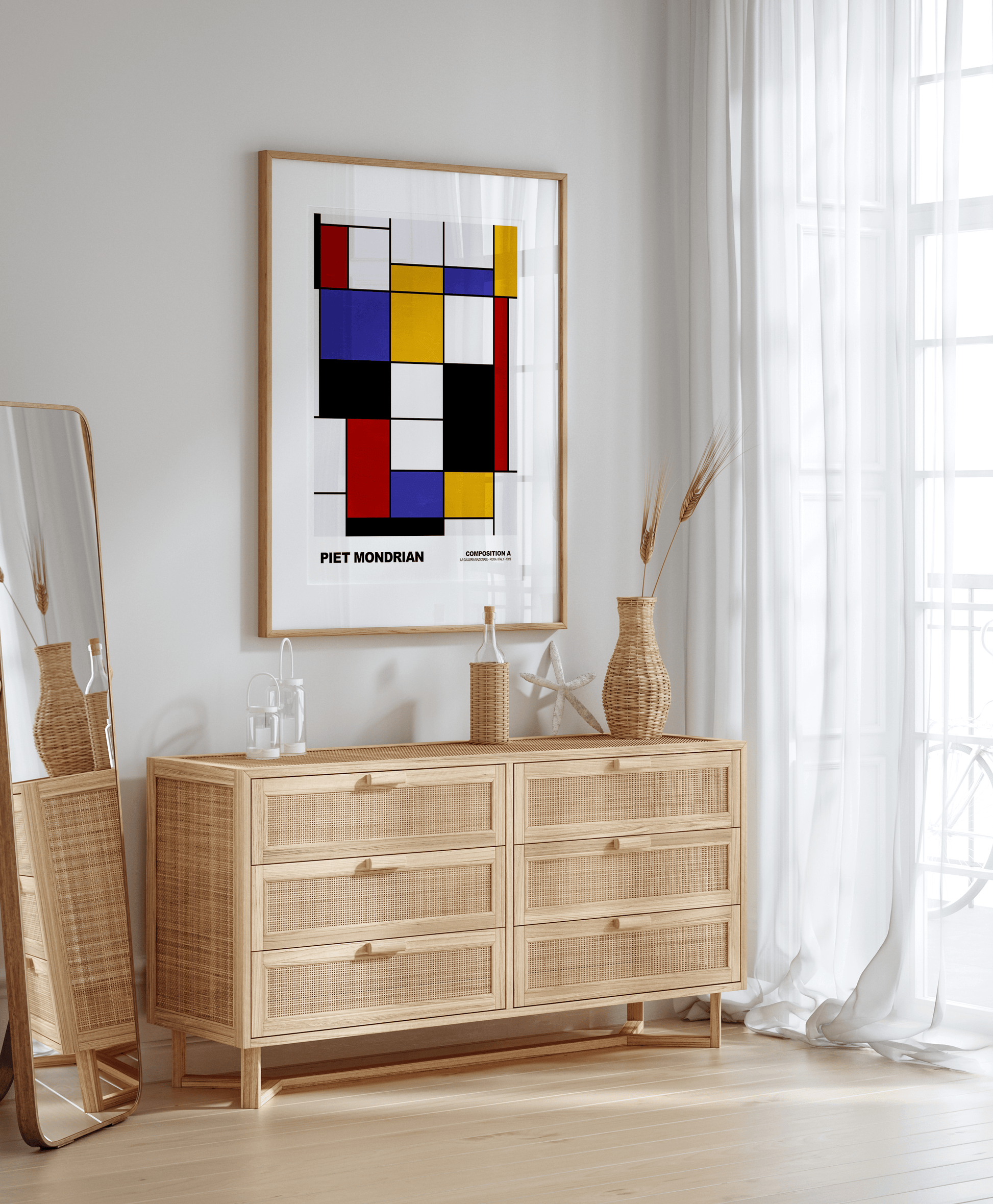 Poster Piet Mondrian · Composition A · Abstrakte Kunst im De Stijl Stil · Print ohne Rahmen - justgoodmood