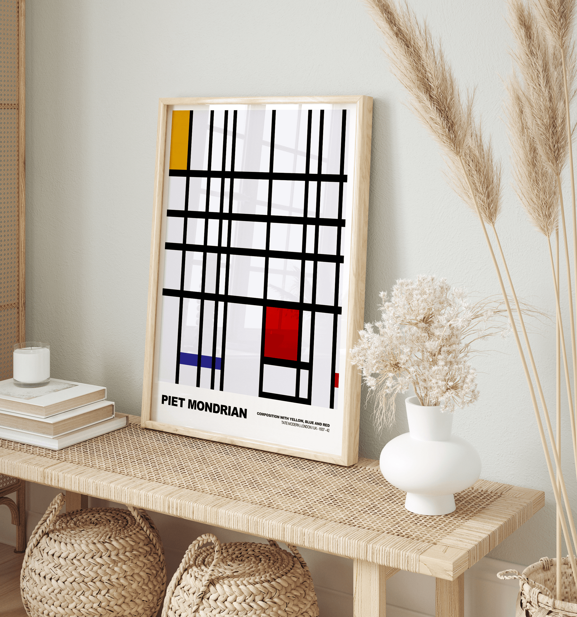 Poster Piet Mondrian · Composition with Red, Blue and Yellow · De Stijl, Neoplastizismus · Print ohne Rahmen - justgoodmood