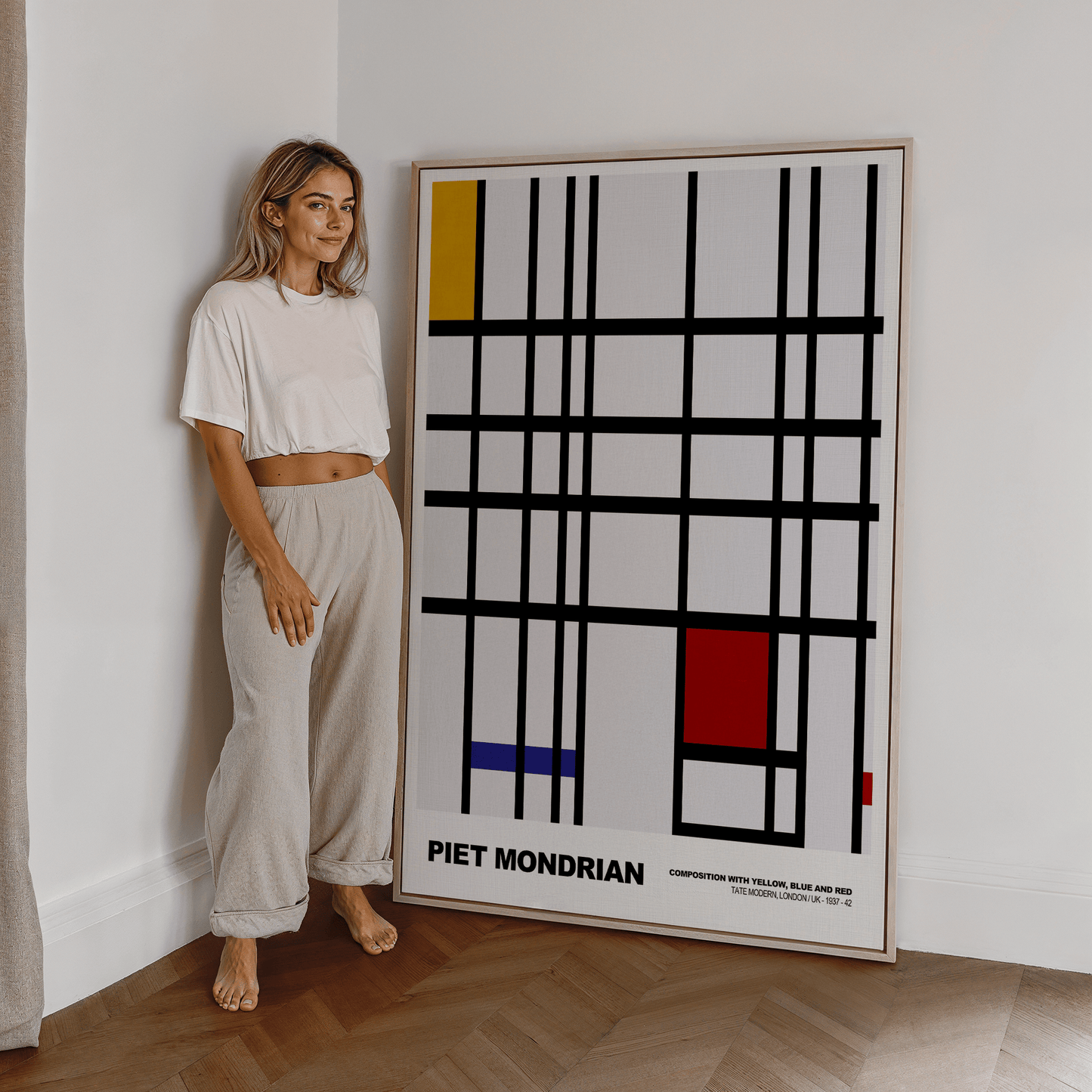 Poster Piet Mondrian · Composition with Red, Blue and Yellow · De Stijl, Neoplastizismus · Print ohne Rahmen - justgoodmood
