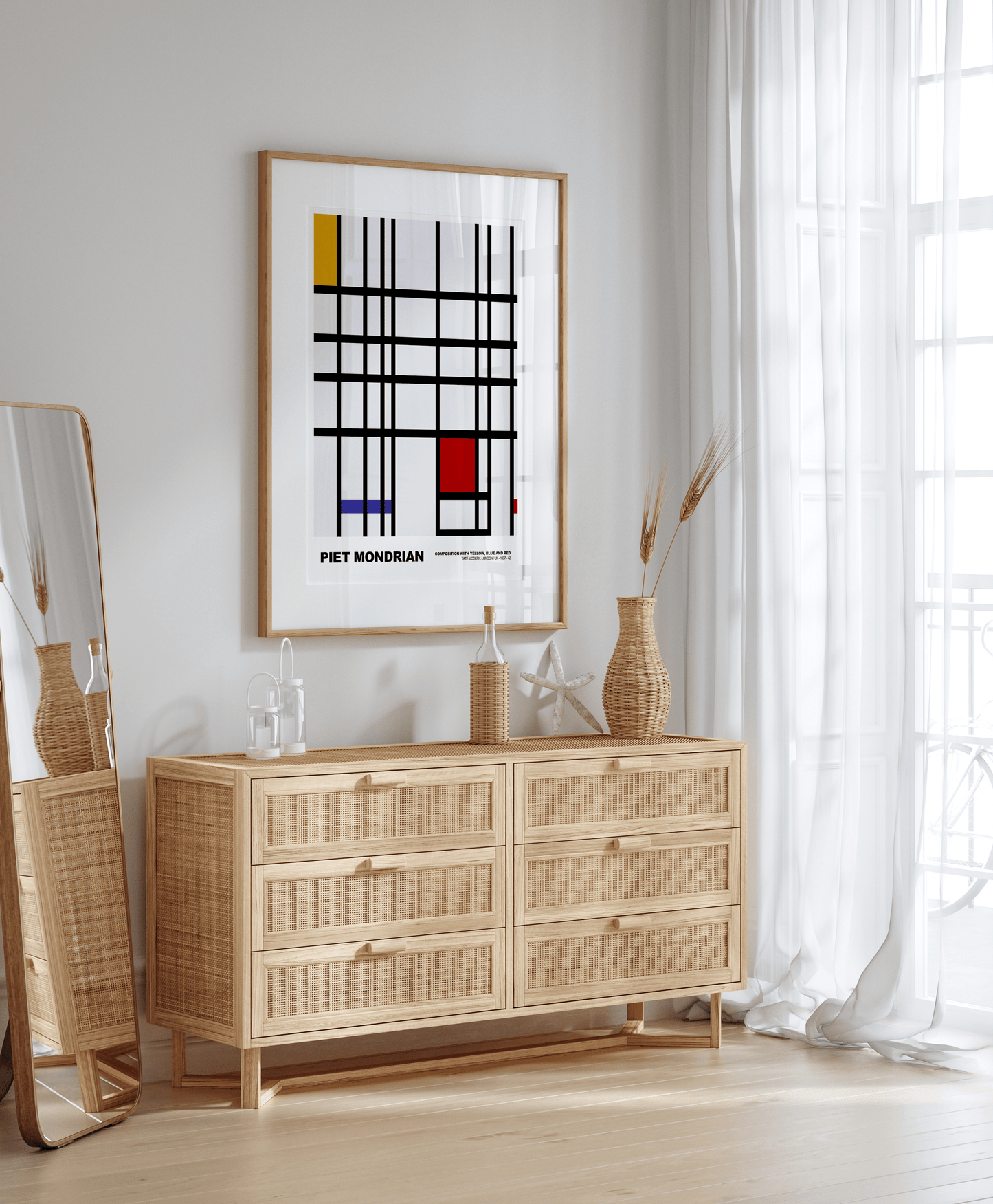 Poster Piet Mondrian · Composition with Red, Blue and Yellow · De Stijl, Neoplastizismus · Print ohne Rahmen - justgoodmood