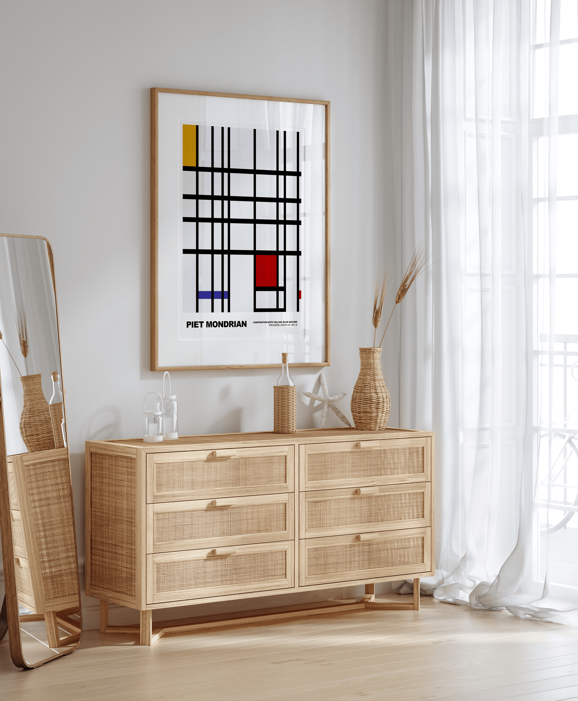 Poster Piet Mondrian · Composition with Red, Blue and Yellow · De Stijl, Neoplastizismus · Print ohne Rahmen - justgoodmood