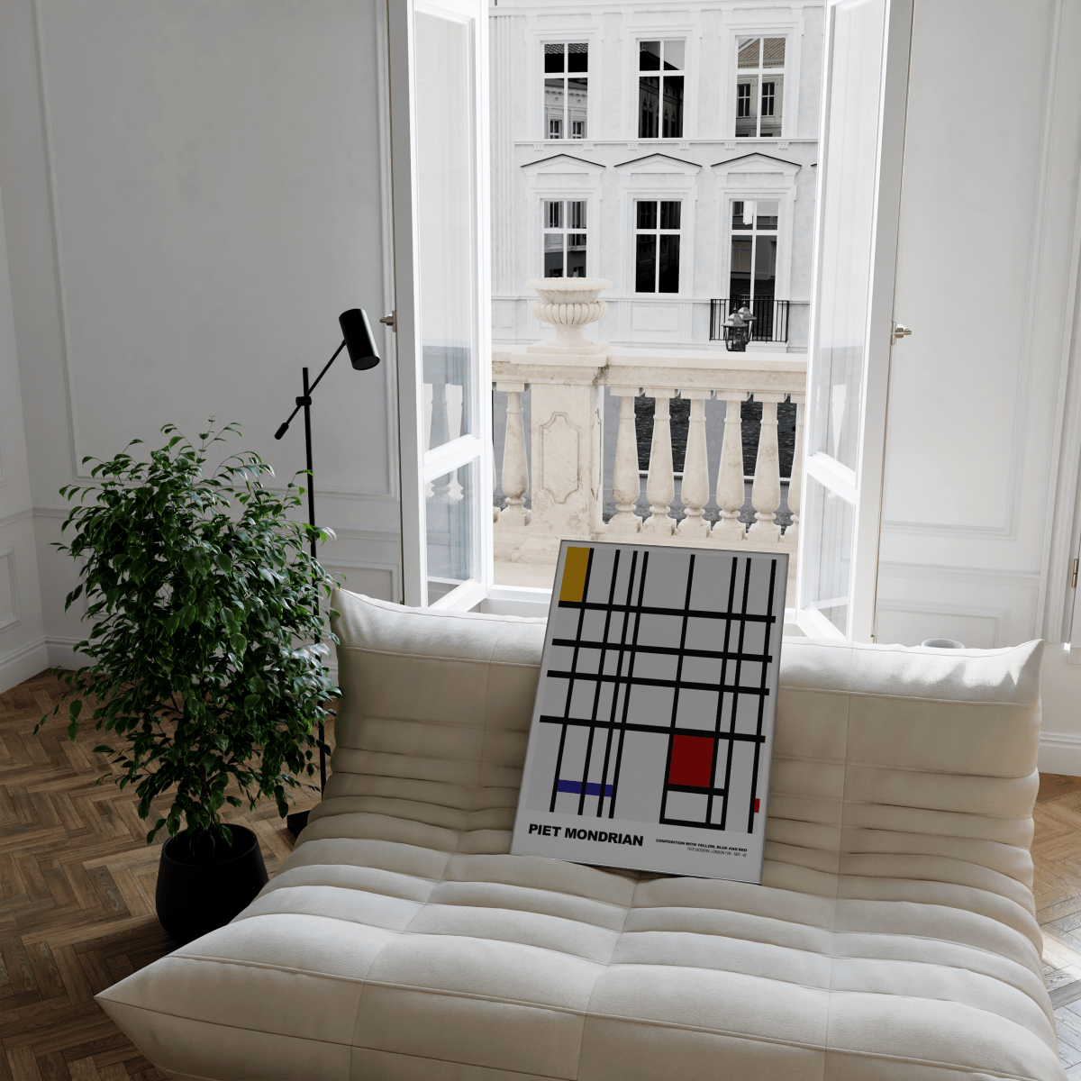 Poster Piet Mondrian · Composition with Red, Blue and Yellow · De Stijl, Neoplastizismus · Print ohne Rahmen - justgoodmood