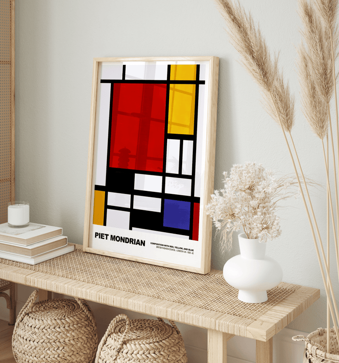 JUSTGOODMOOD Mondrian Poster – Hochwertiger Baumwollprint