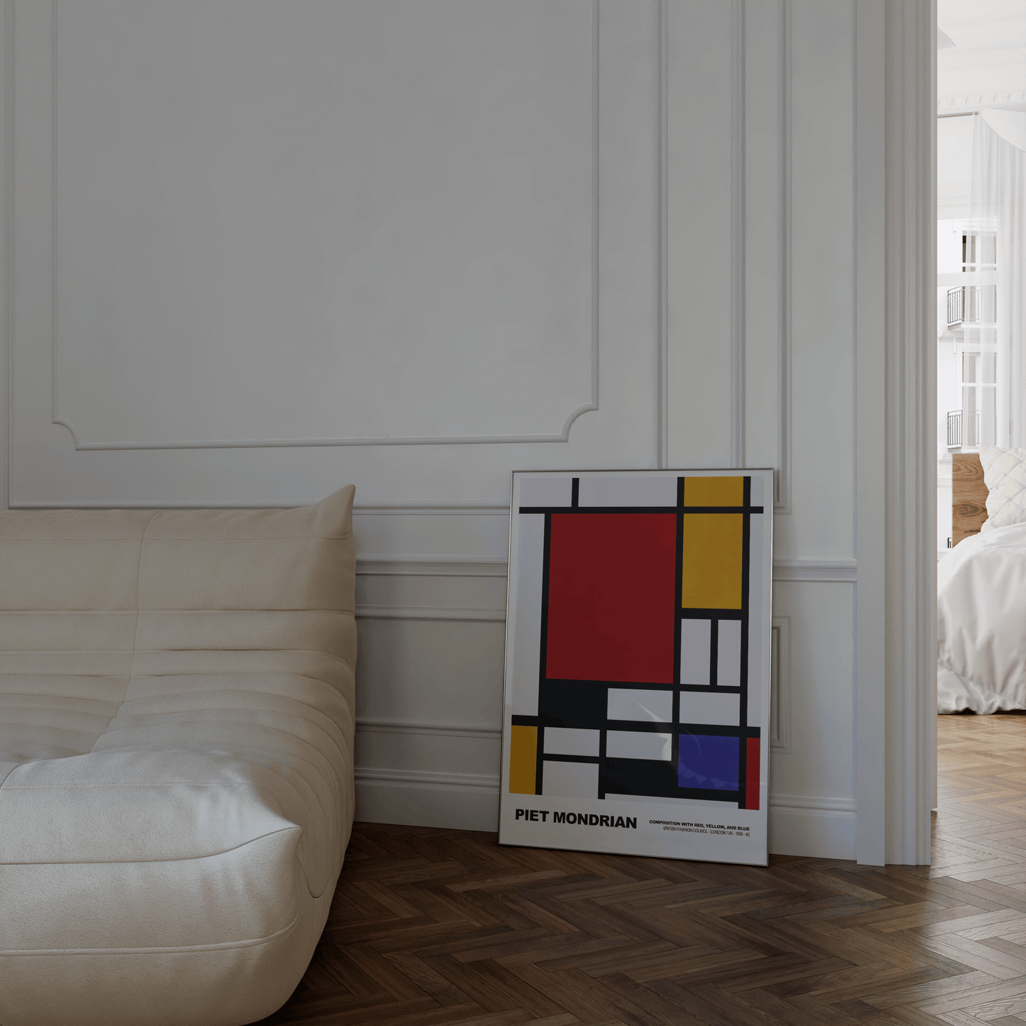 Poster Piet Mondrian · Composition with Red, Yellow and Blue · De Stijl, Neoplastizismus · Print ohne Rahmen - justgoodmood