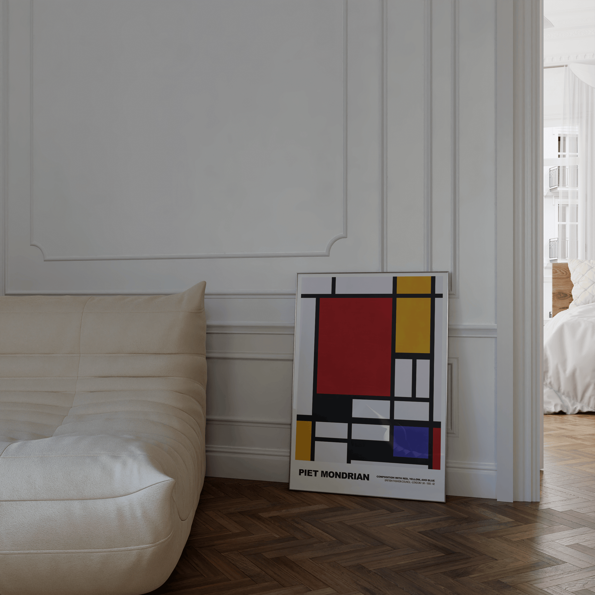 Poster Piet Mondrian · Composition with Red, Yellow and Blue · De Stijl, Neoplastizismus · Print ohne Rahmen - justgoodmood