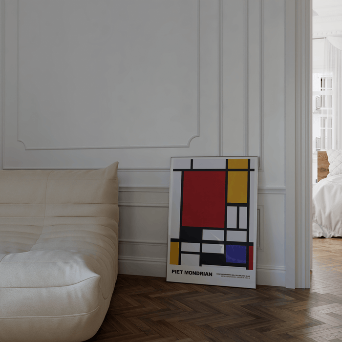 JUSTGOODMOOD Mondrian Poster – Hochwertiger Baumwollprint