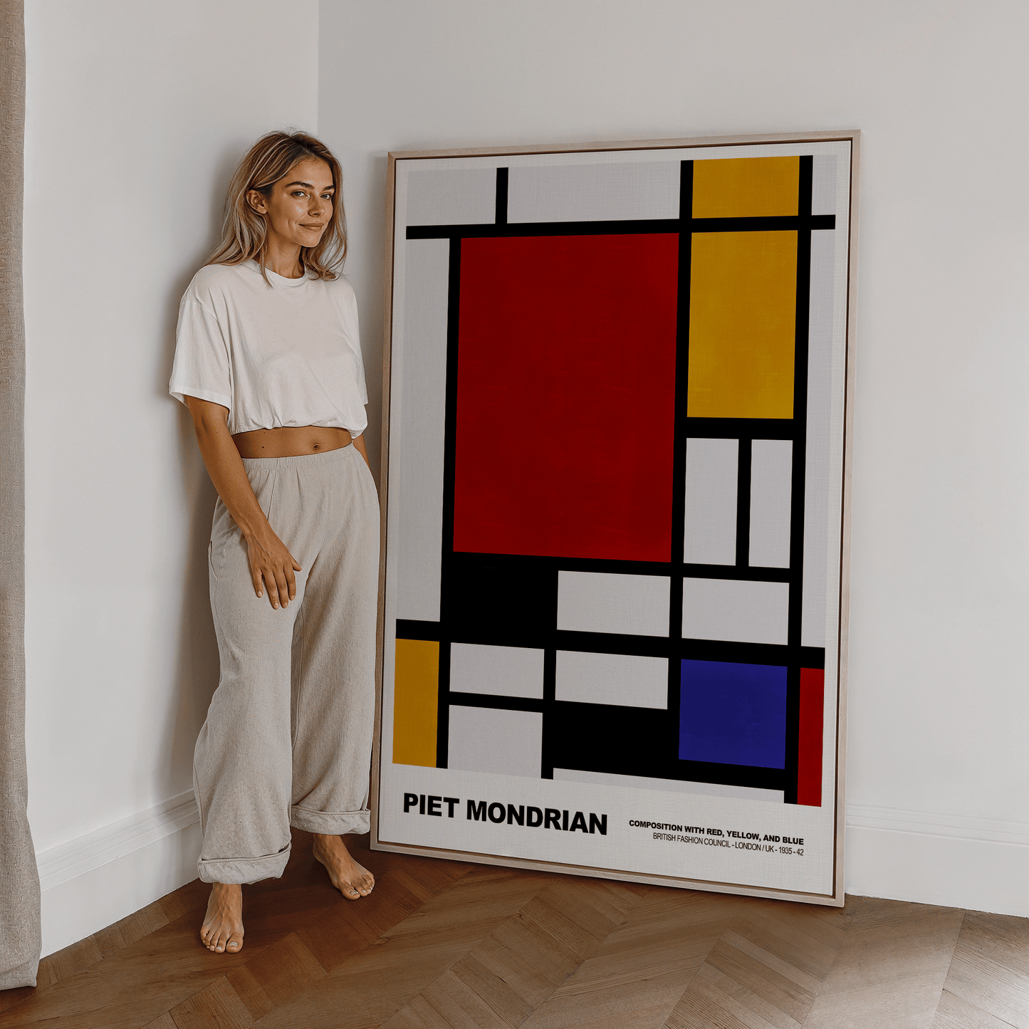 Poster Piet Mondrian · Composition with Red, Yellow and Blue · De Stijl, Neoplastizismus · Print ohne Rahmen - justgoodmood