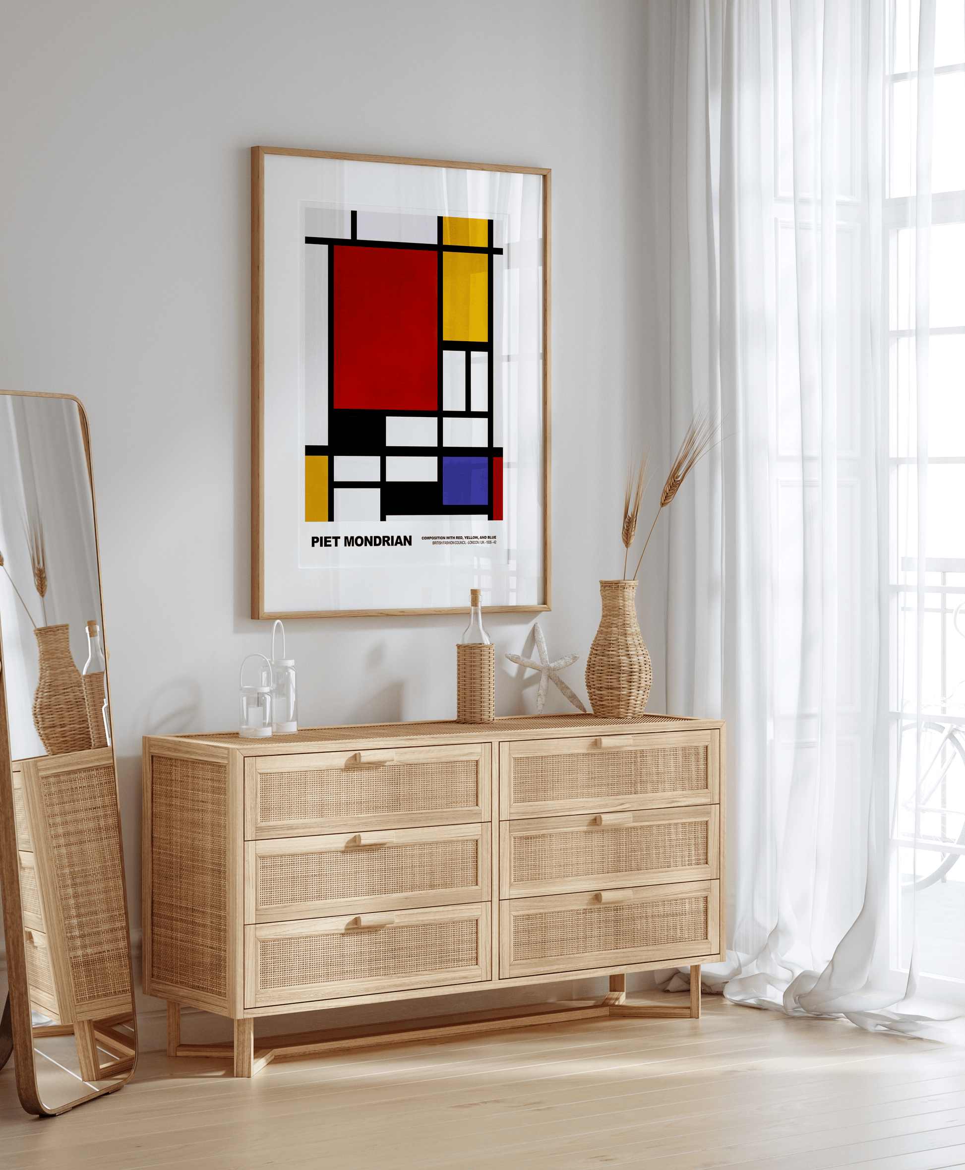 Poster Piet Mondrian · Composition with Red, Yellow and Blue · De Stijl, Neoplastizismus · Print ohne Rahmen - justgoodmood