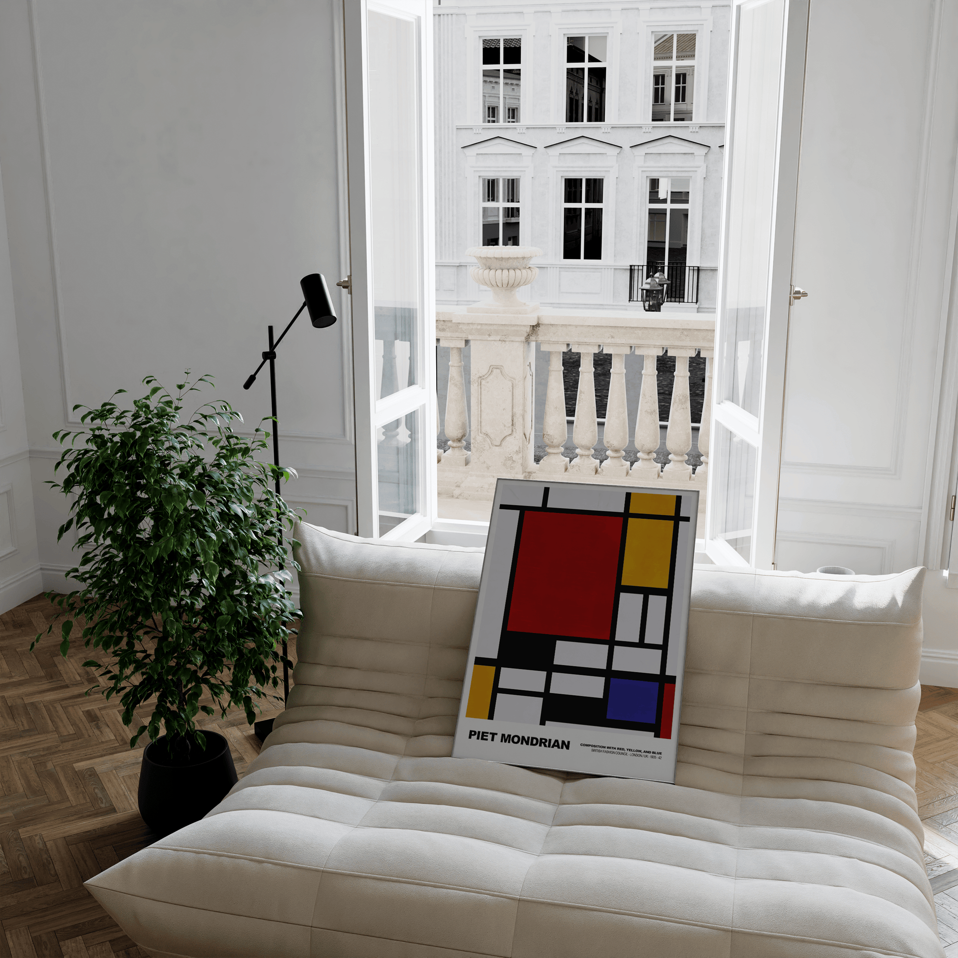 Poster Piet Mondrian · Composition with Red, Yellow and Blue · De Stijl, Neoplastizismus · Print ohne Rahmen - justgoodmood