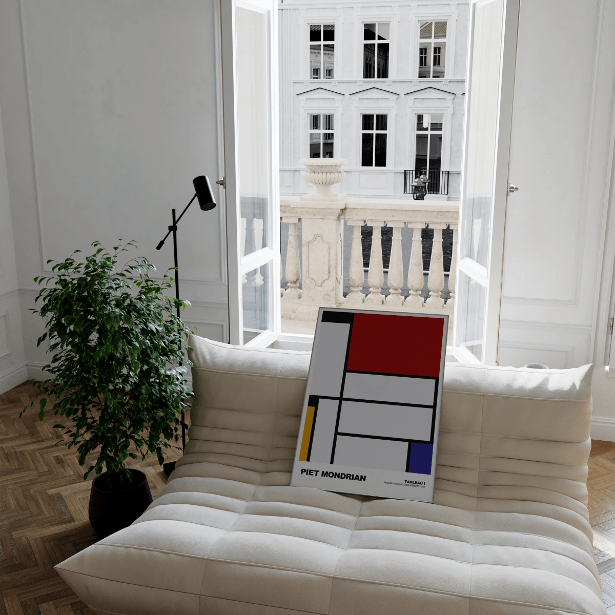 Poster Piet Mondrian · Composition with Yellow, Blue and Red · De Stijl, Neoplastizismus, Geometrische Kunst · Print ohne Rahmen - justgoodmood