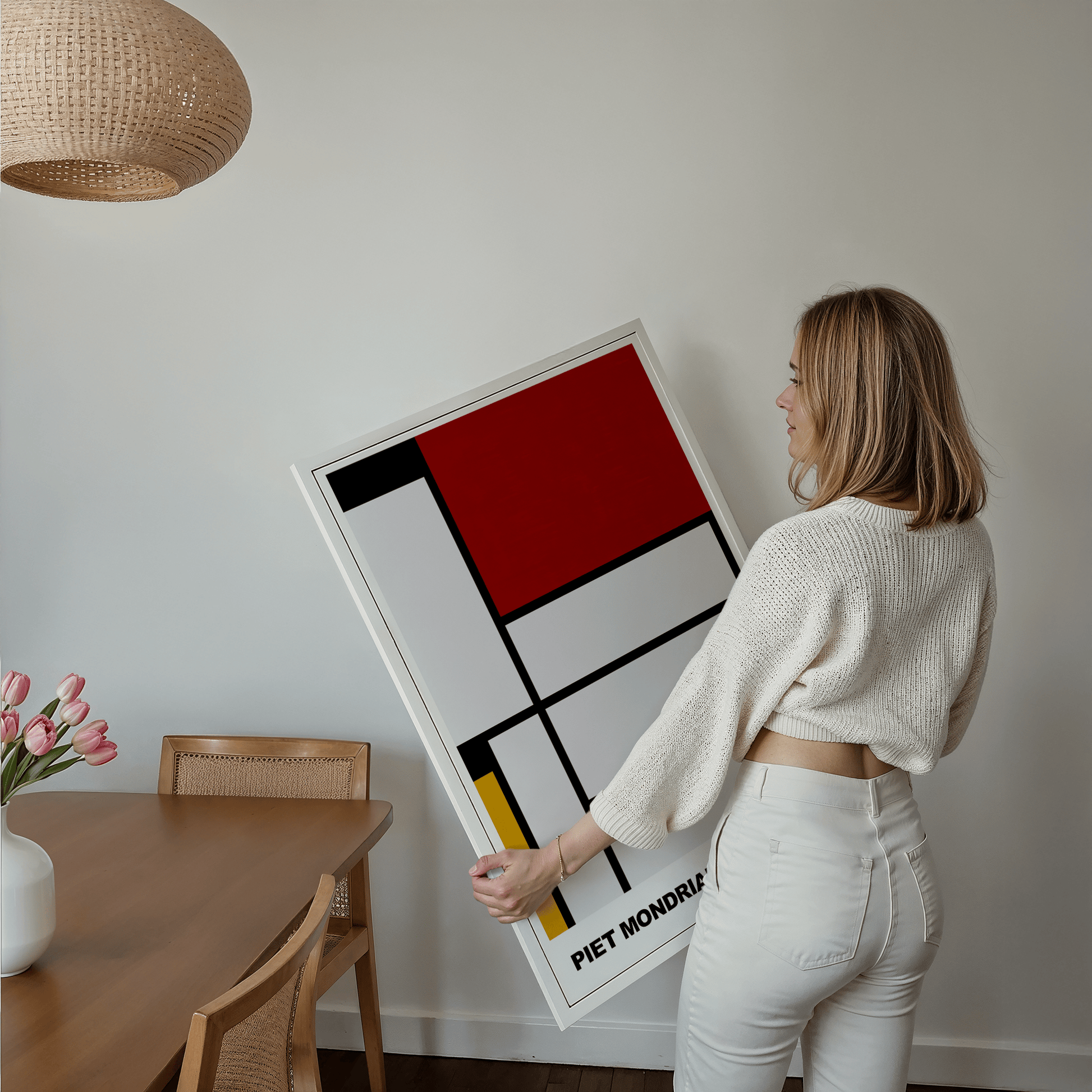 Poster Piet Mondrian · Composition with Yellow, Blue and Red · De Stijl, Neoplastizismus, Geometrische Kunst · Print ohne Rahmen - justgoodmood