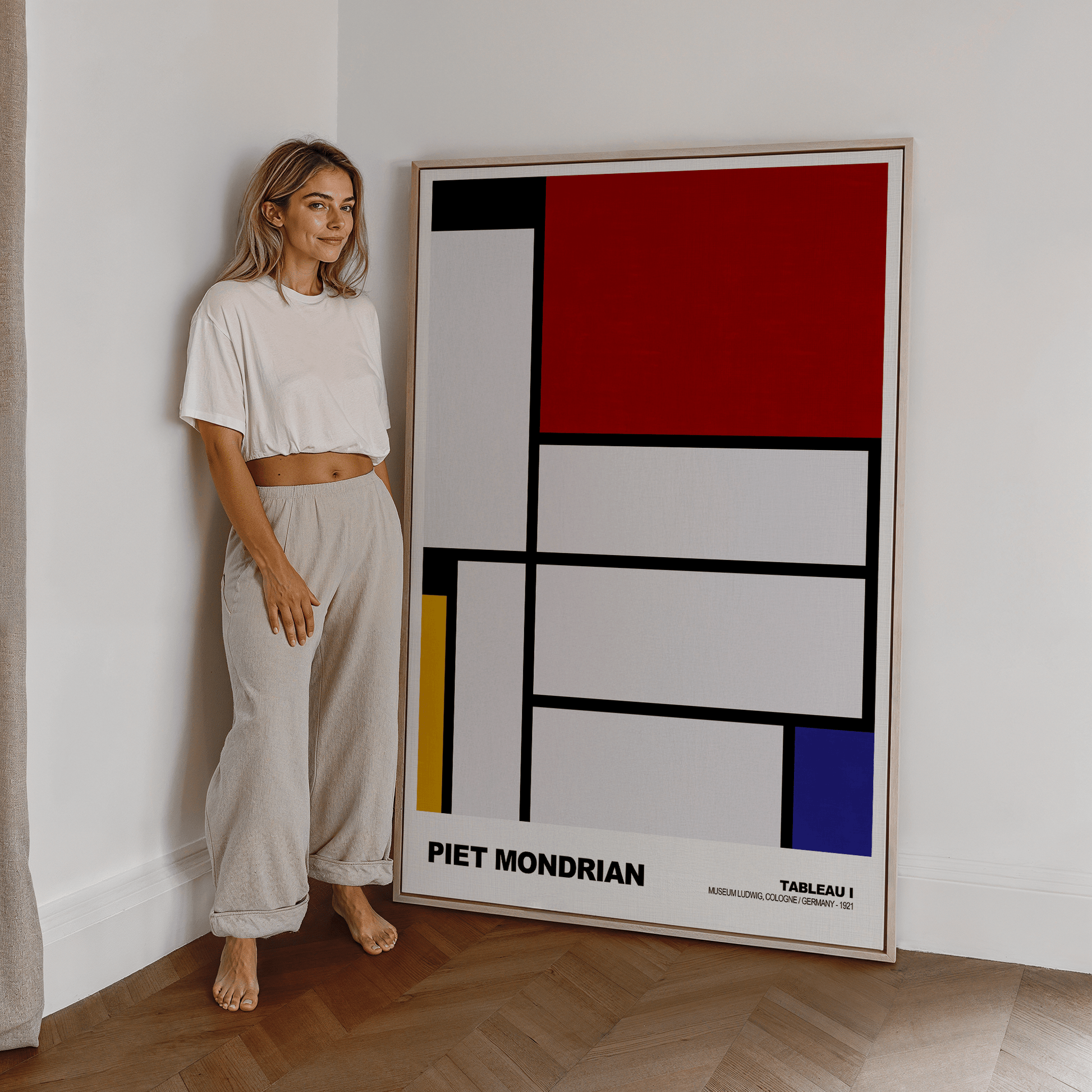 Poster Piet Mondrian · Composition with Yellow, Blue and Red · De Stijl, Neoplastizismus, Geometrische Kunst · Print ohne Rahmen - justgoodmood