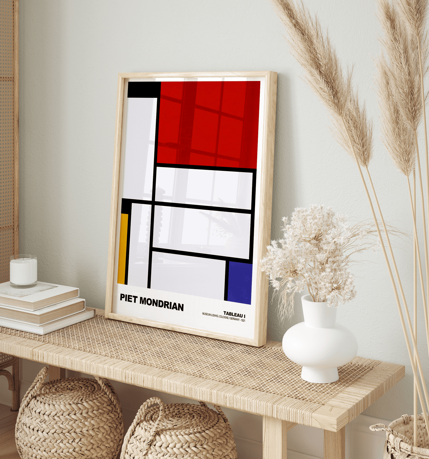 Poster Piet Mondrian · Composition with Yellow, Blue and Red · De Stijl, Neoplastizismus, Geometrische Kunst · Print ohne Rahmen - justgoodmood