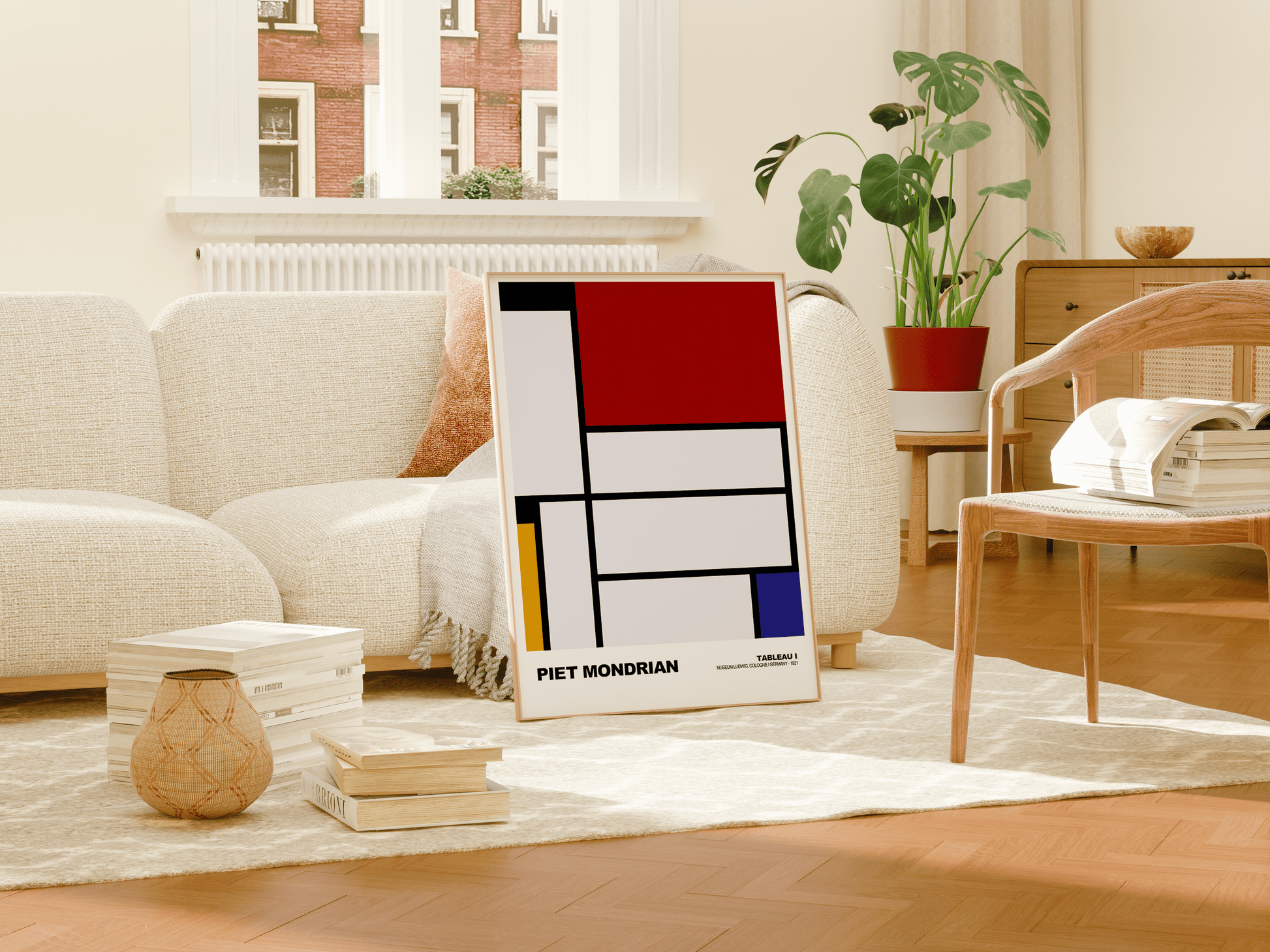 Poster Piet Mondrian · Composition with Yellow, Blue and Red · De Stijl, Neoplastizismus, Geometrische Kunst · Print ohne Rahmen - justgoodmood