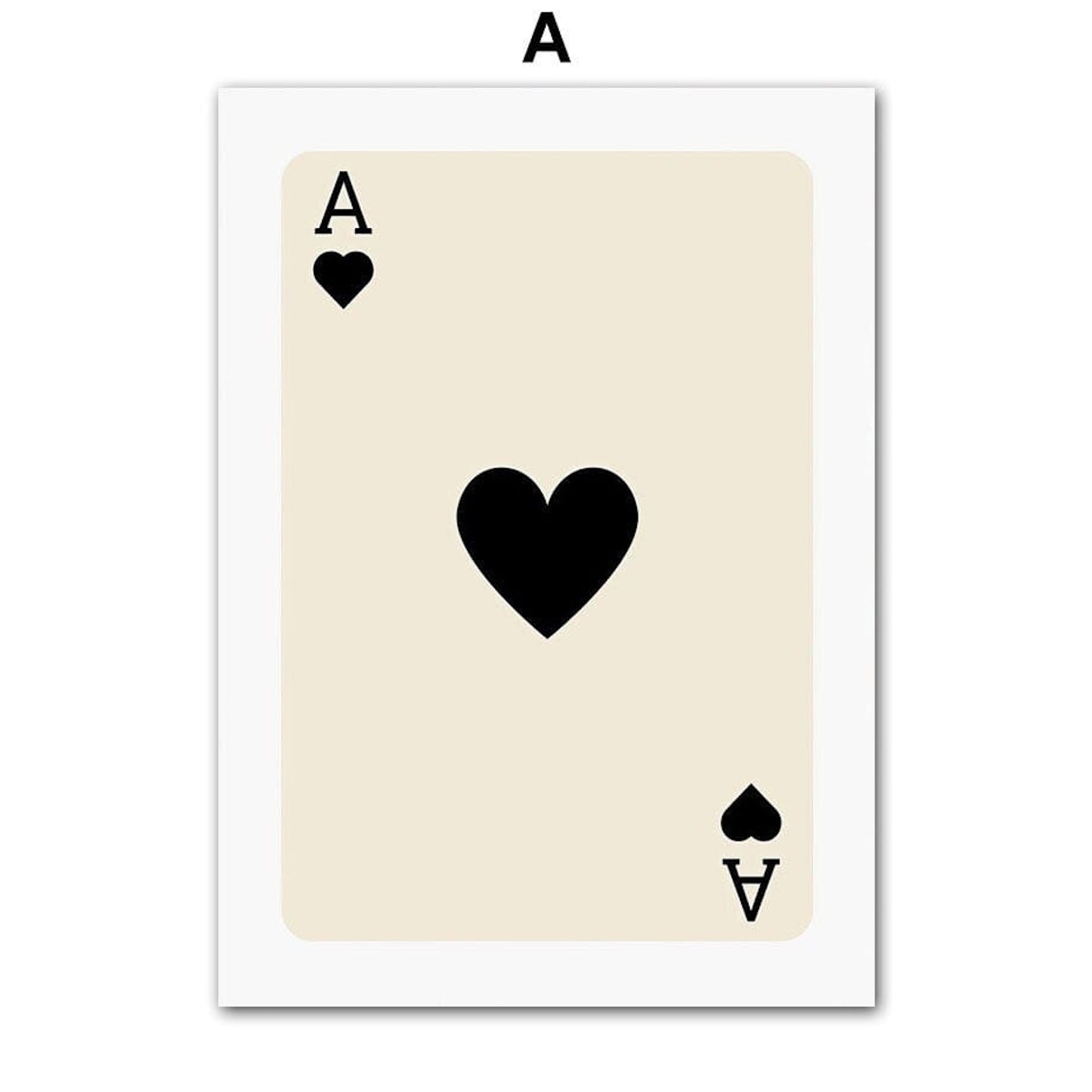 Poster Poker Ass Karte · Dame Karte · Bube Karte · Glückswürfel · Kirschen Billiard 8 · Deko Print ohne Rahmen