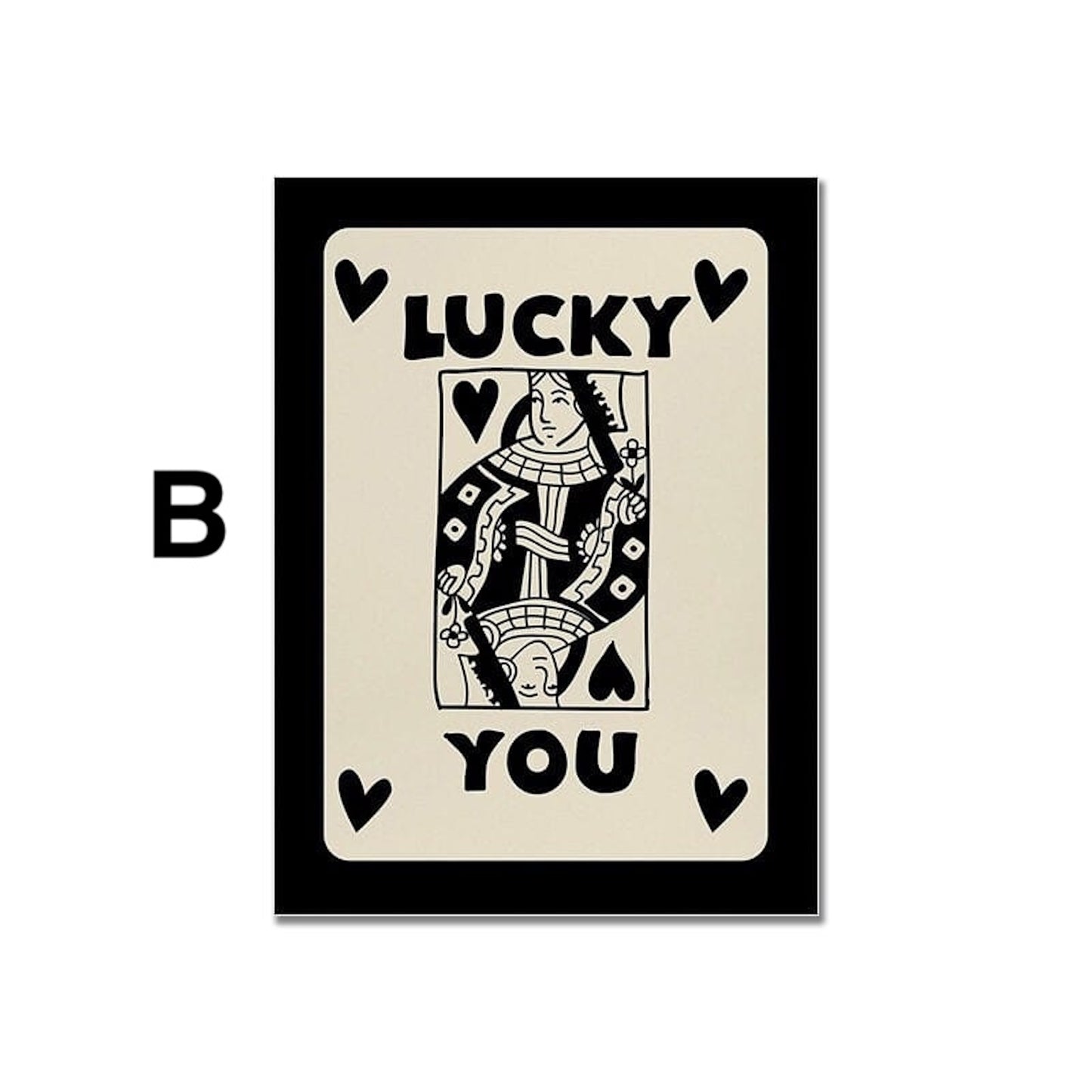 Poster Poker Ass Karte · Dame Karte · Geschenkidee · Glücks Karte · Deko Print ohne Rahmen