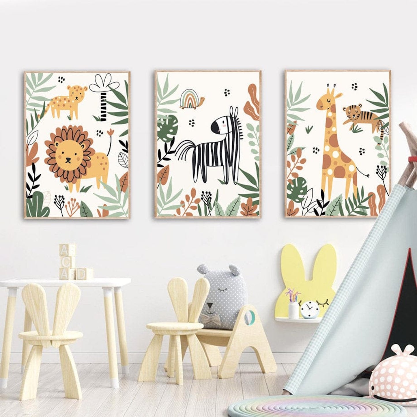 Poster Safari Hakuna Matata Löwe Personalisierter Name als Deko Print ohne Rahmen