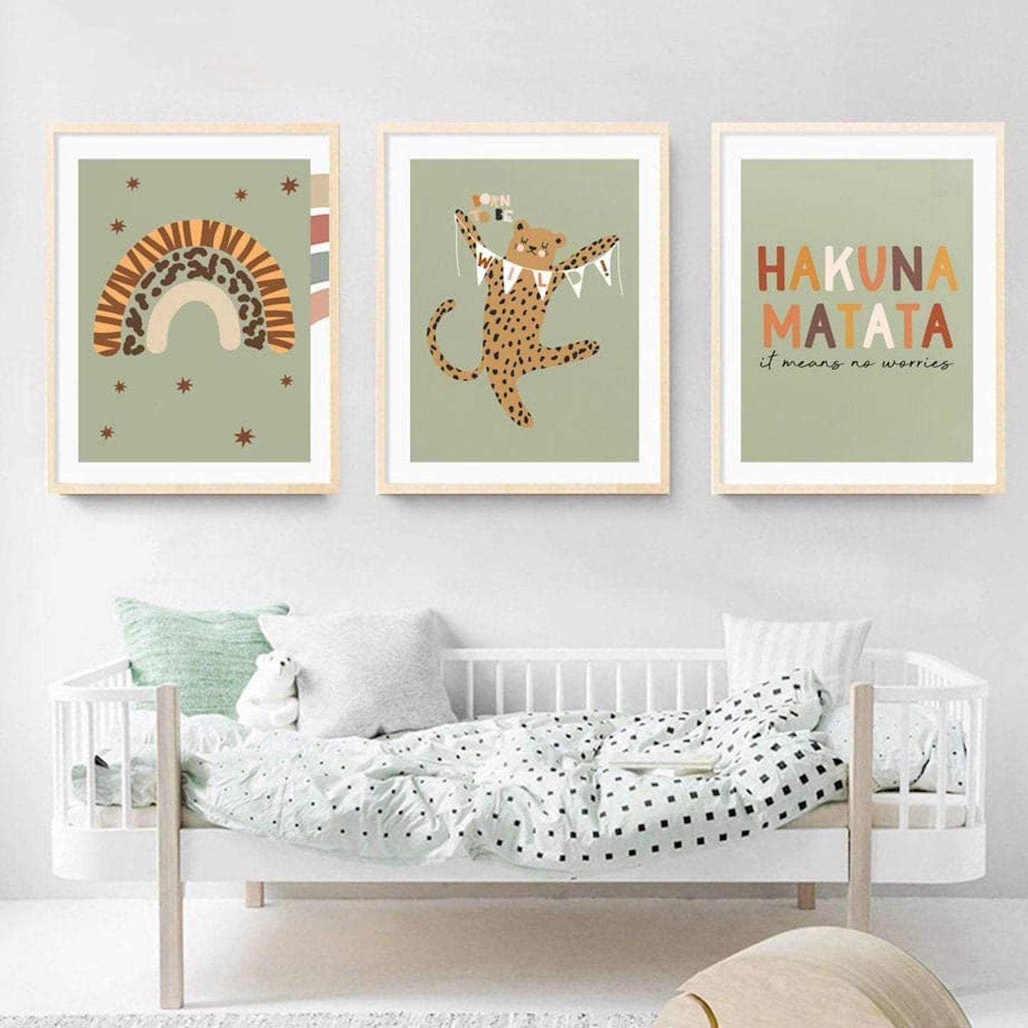 Poster Safari Hakuna Matata Löwe Regenbogen als Deko Print ohne Rahmen