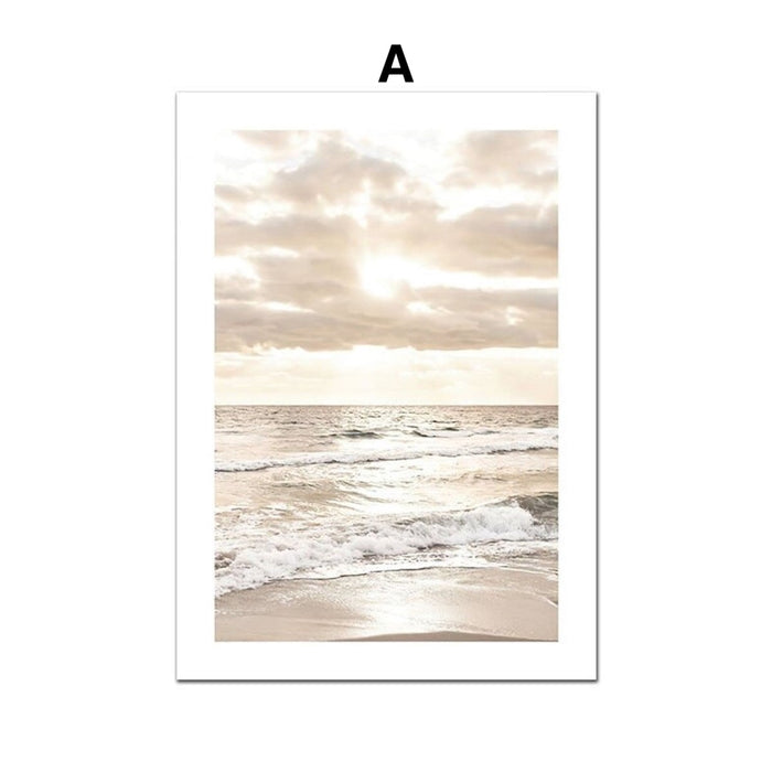 JUSTGOODMOOD Poster Strand – Premium Baumwoll-Wandbild