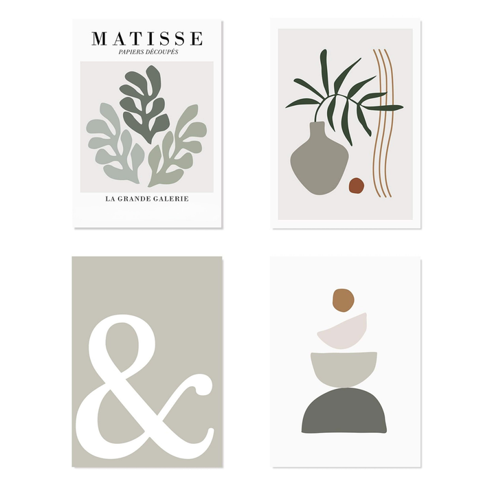 JUSTGOODMOOD Poster Stein Stapel – Edle Wanddeko Cotton