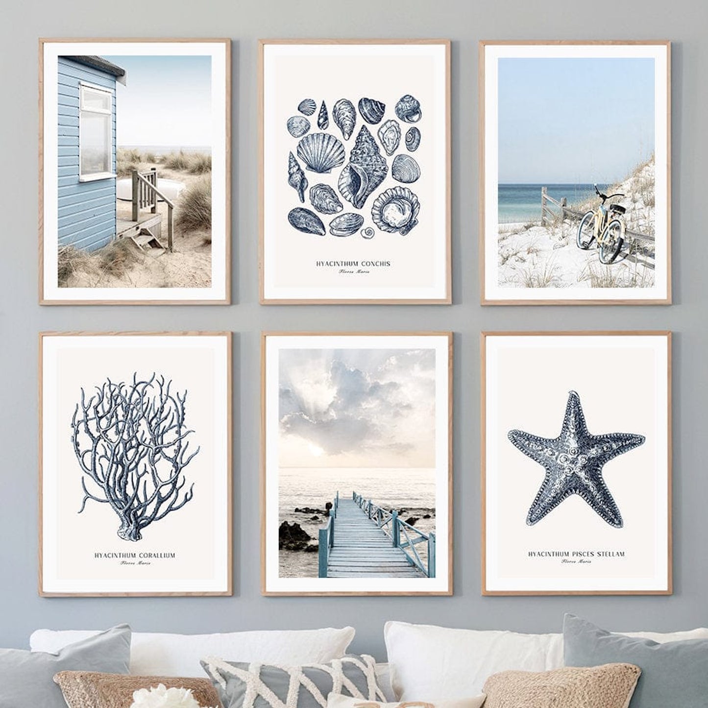 Poster Strand Hütte · Muscheln · Korallen · Ozean · Meer als Deko Print ohne Rahmen