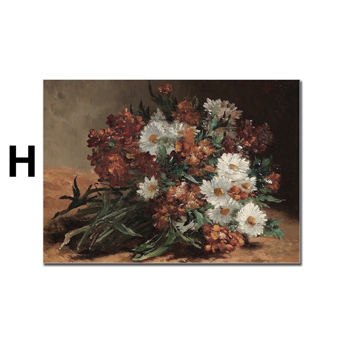 Poster Vintage Küche Obst und Blumen Stillleben als Deko Print ohne Rahmen