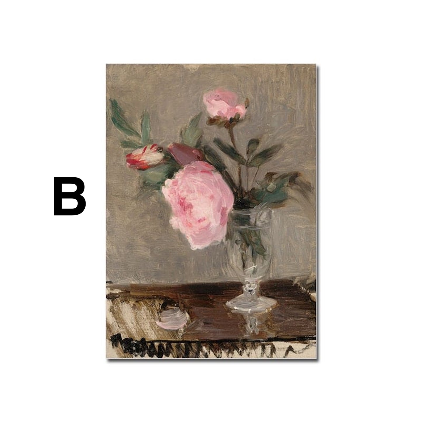 Poster Vintage Küche Obst und Blumen Stillleben als Deko Print ohne Rahmen