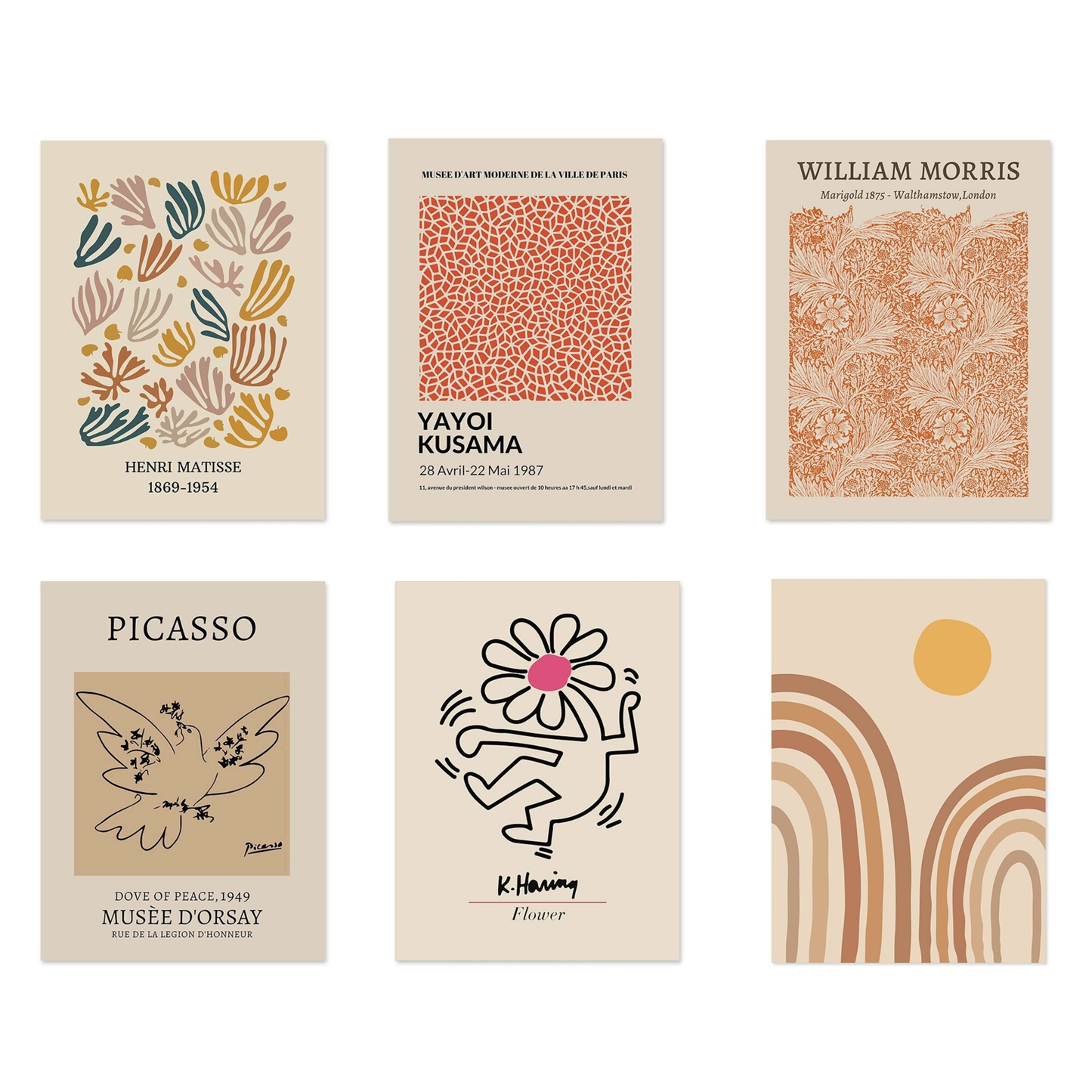 Poster William Morris Picasso und Andy Warhol als Deko Print ohne Rahmen