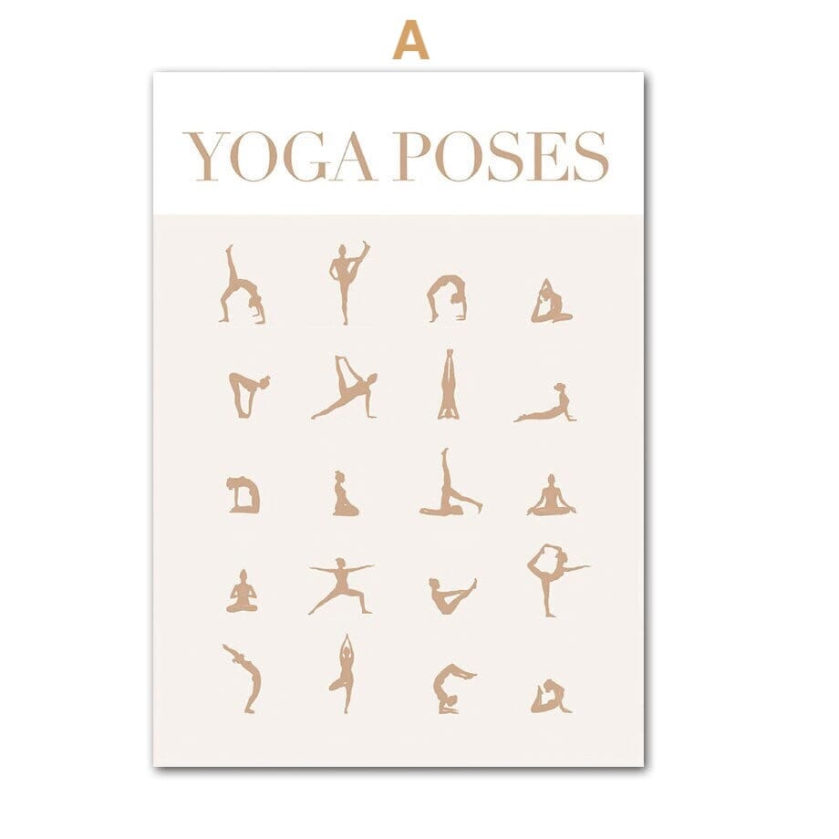 Poster Yoga Abstrakt sitzende Frau und Posen als Deko Print ohne Rahmen - justgoodmood