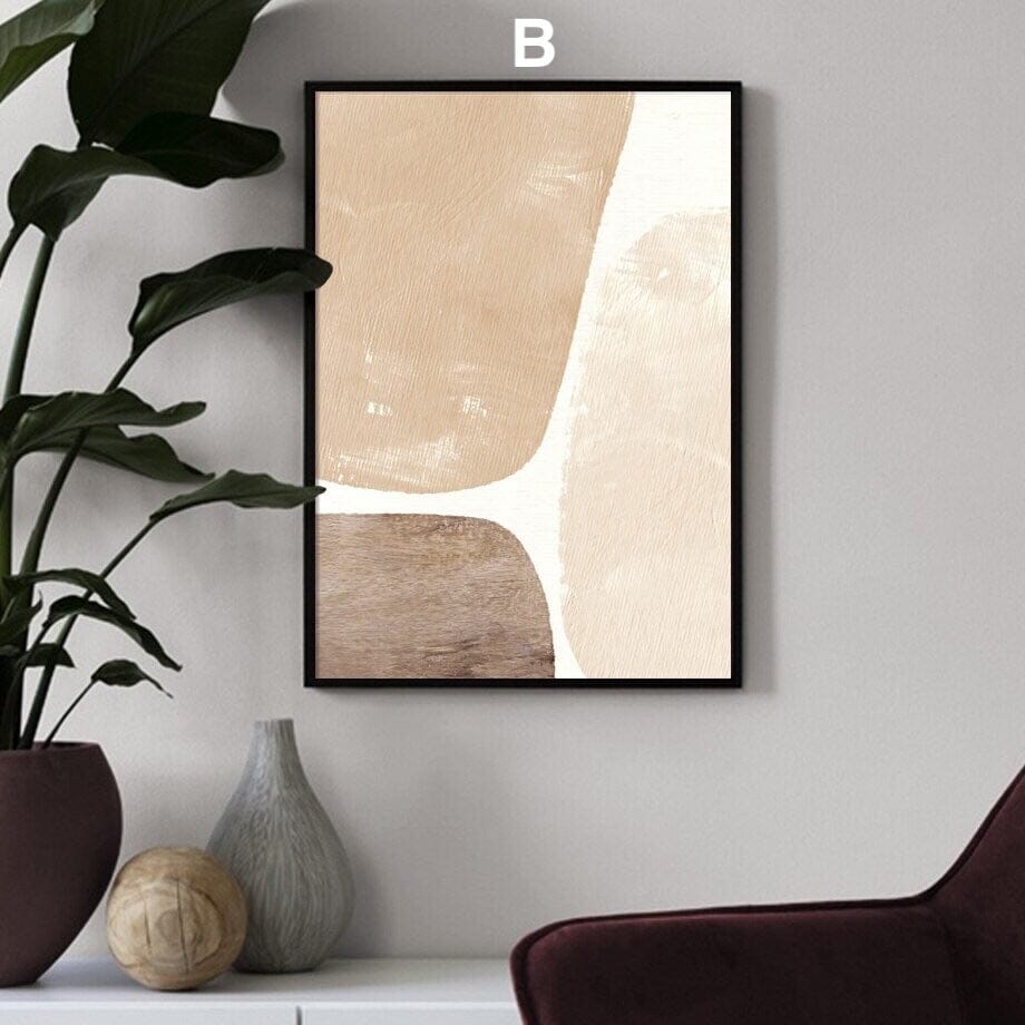 Poster Yoga Abstrakt sitzende Frau und Posen als Deko Print ohne Rahmen - justgoodmood