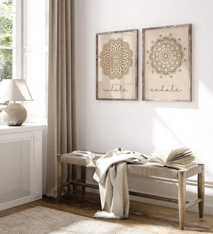 JUSTGOODMOOD Poster Yoga Inhale Exhale – Canvas Kunst