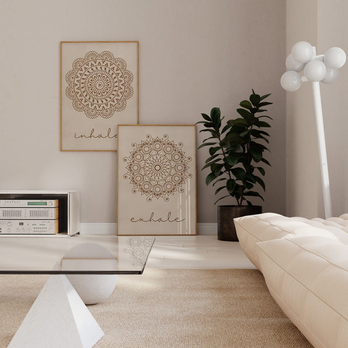 JUSTGOODMOOD Poster Yoga Inhale Exhale – Canvas Kunst