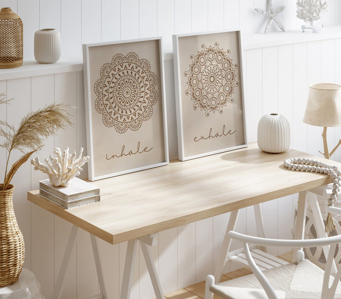 JUSTGOODMOOD Poster Yoga Inhale Exhale – Canvas Kunst