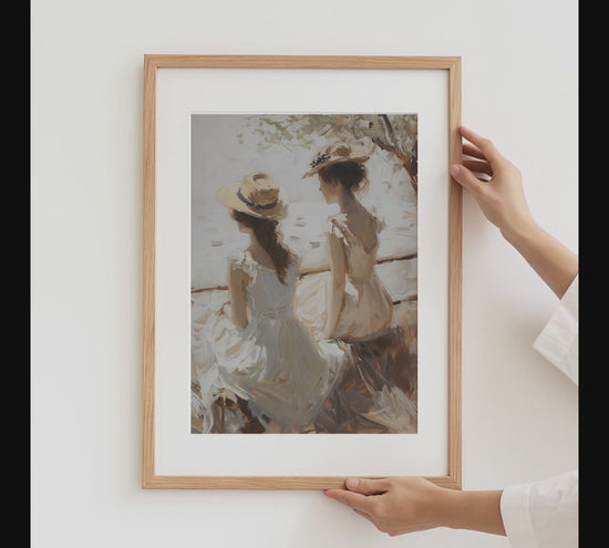 Vintage Impressionismus Poster · Geschenkidee · Frauen Segelboot Landschaft Stillleben Naturmalerei · Dekoprint ohne Rahmen