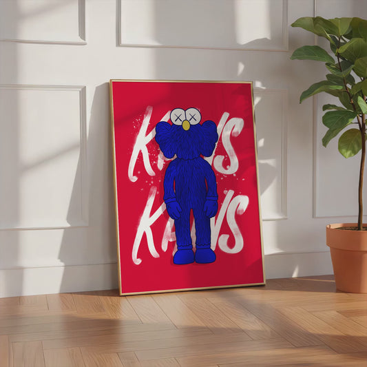 Blaue Street Art Figur Poster · Urban Pop Art Charakter Illustration · Moderne Graffiti Kunst · Print ohne Rahmen