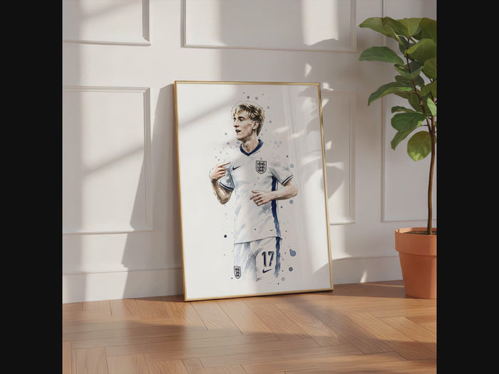 England Fußball Poster auf edlem Baumwoll-Canvas