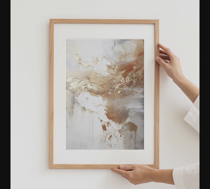 Struktur-Poster in Beige und Gold
