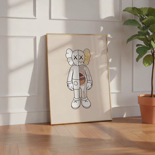 Anatomical Skull Character Poster · Half Body Design · Cartoon Figur · Pop Art Style · Modern Wandbild · Print ohne Rahmen