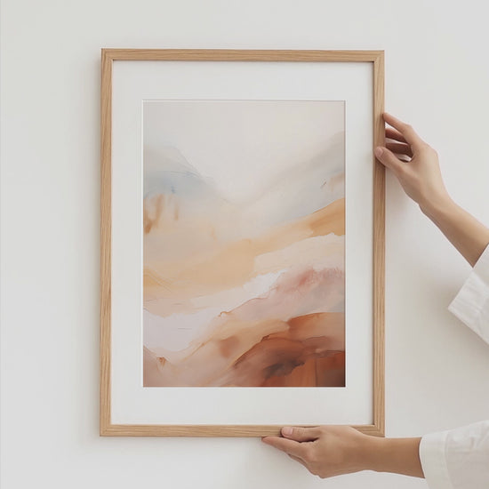 Aquarell Landschaft Poster · Geschenkidee · Warme Wüstenfarben und Moderne Naturkunst für Wohnzimmer Schlafzimmer Dekoration · Print ohne Rahmen